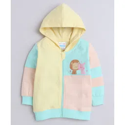 BUMZEE Looper Knit Full Sleeves Lion Printed Hooded Sweat Jacket With Cut & Sew Design - Multicolor-picture-25