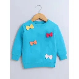 BUMZEE Morpho Blue Girls  Full Sleeves Cotton Sweatshirt Age - 18-24 Months-picture-14