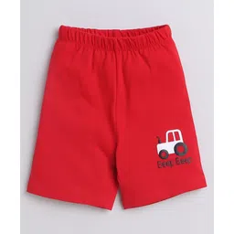 BUMZEE Pack Of 2 Cars Printed Shorts - Red & White image 3