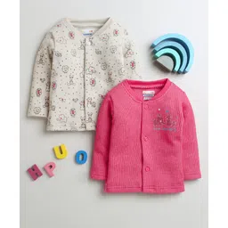 BUMZEE Pack Of 2 Full Sleeves Animals Printed Tees - Beige & Dark Pink-picture-19