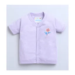 BUMZEE Pack Of 3 Half Sleeves Striped & Floral Printed Jhablas - White & Lavender Purple image 5