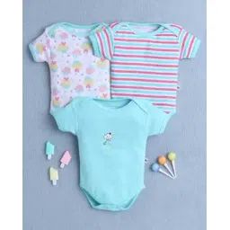 bumzee Pack of 3 Printed Bodysuits with Snap-Button Closure-picture-45