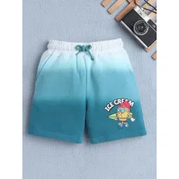 Bumzee Turquoise Cotton Printed Shorts for Boys-picture-16