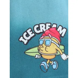 Bumzee Turquoise Cotton Printed Shorts for Boys image 3