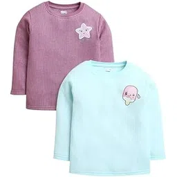 BUMZEE Girls Cotton Regular Fit Mauve Full Sleeves Thermal T-Shirts Pack of 2 (Peb9625)-picture-12