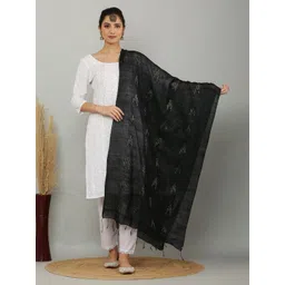 Bunkraft Woven Design Cotton Silk Ikat Dupatta-picture-25