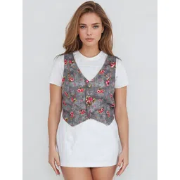 Bunny Corset Printed Woven Pure Cotton Waistcoat-picture-35