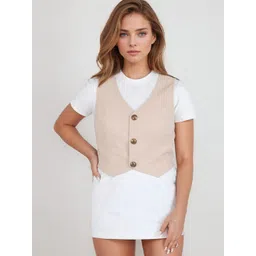 Bunny Corset Woven Design Sleeveless Waistcoat-picture-12