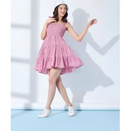 burgstudio9 Women Fit and Flare Pink Above Knee/Mid Thigh Length Dress-picture-28