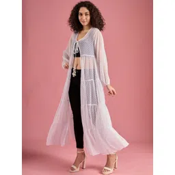 Burgstudio9 Women Longline Sheer Tie-Up Shrug-picture-10