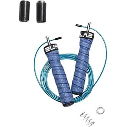 Burnlab Pro Power Skipping Rope - Anti Slip, Adjustable, Ball Bearing Design for Gym, Crossfit, Double Unders, Speed Jumping, Boxing, Cardio and Weight Loss - for Men and Women (Blue)-picture-23