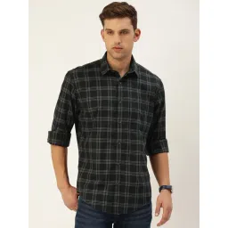 Burnt Umber Black Regular Fit Check Shirt-picture-21