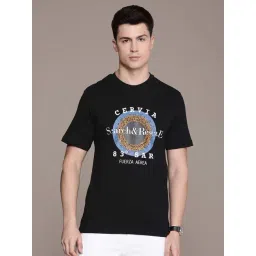 Burnt Umber Black Regular Fit Printed T-Shirt-picture-28
