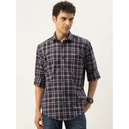 Burnt Umber Brown Regular Fit Check Shirt-picture-41