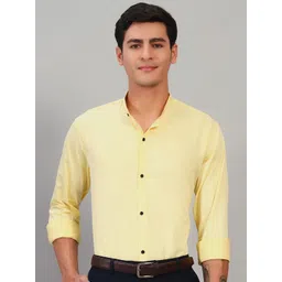 BUSCOTT Band Collar Cotton Formal Shirt-picture-10