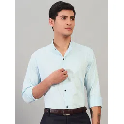 BUSCOTT Band Collar Cotton Formal Shirt-picture-20