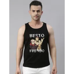 Bushirt Anime Black Printed Cotton Vest-picture-24