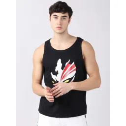 Bushirt Anime Black Printed Cotton Vest-picture-20