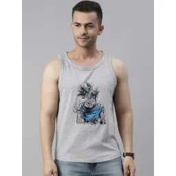Bushirt Anime Dark Grey Printed Cotton Vest-picture-25