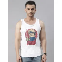 Bushirt Anime White Printed Cotton Vest-picture-12