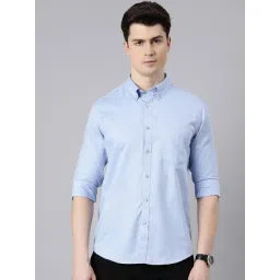 Bushirt Blue Cotton Regular fit Solid Shirt-picture-25