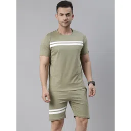 Bushirt Green Cotton T-Shirt & Shorts Set-picture-27