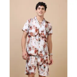 Bushirt Ivory Regular Fit Printed Co-Ord Set-picture-16