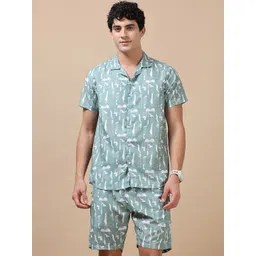 Bushirt Men Abstract Printed Night suit-picture-29