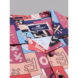 Bushirt Men Blue & Red Printed Night suit image 3
