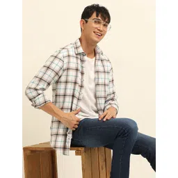 Bushirt Men Classic Opaque Checked Casual Shirt-picture-11