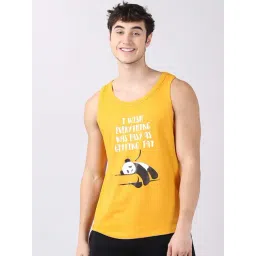 Bushirt Mustard Printed Cotton Vest-picture-47