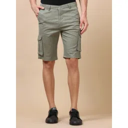 Bushirt Sage Green Regular Fit Cargo Shorts-picture-35