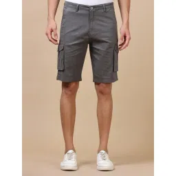 Bushirt Stone Grey Regular Fit Cargo Shorts-picture-38