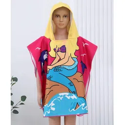 Butterthief Fish Printed Poncho Hooded Bath Towel for Kids & Toddlers - Multicolor-picture-14