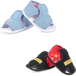 Unisex Infant Bootie Soft New Born Baby Sandal 3-7 Months Feet Size 11cm (Pack of 2pair) Multi-image-15