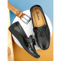 Buxton Men Textured Slip-On Loafers with Bow-picture-22