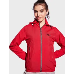 BUY NEW TREND Women Hooded Solid Windcheater Sporty Jacket-picture-24