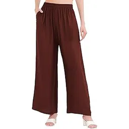 buy that trendz Palazzo Pants for Women Cotton Rayon Elasticated Casual Regular Fit M to 6XL-picture-41