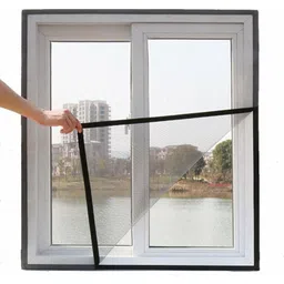 buyagain HDPE - High Density Poly Ethylene Infants Washable Fiberglass Mosquito Net Stitched with Fastener Tape on All Four Borders, Window/Door DIY Bug Insect Mesh-Black (3ftx5ft) Mosquito Net-picture-21