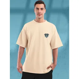 BUYTHATTRENDZ Graphic Printed Drop-Shoulder Sleeves Cotton Oversized T-shirt-picture-6