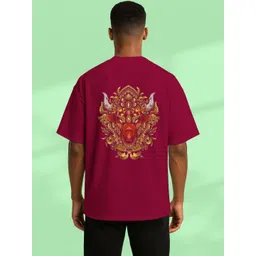 BUYTHATTRENDZ Graphic Printed Drop-Shoulder Sleeves Cotton Oversized T-shirt-picture-21