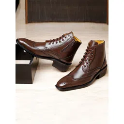 Bxxy Men Block-Heeled Height Increasing Brogue Boots-picture-15