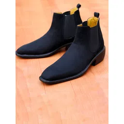 Bxxy Men Mid Top Suede Block-Heel Chelsea Elevator Boots-picture-10