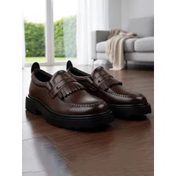 Bxxy Men Solid Slip-On Loafers with Chunky Sole-picture-24