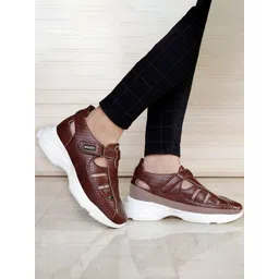 Bxxy Men Textured Velcro Hidden Height Increasing Shoe-Style Sandals-picture-12