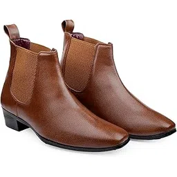 bxxy Men's 2 Inch Heel Height Increasing Faux Leather Material with Casual Formal Chelsea Slipon Boot.-picture-25