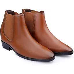 bxxy Men's 3.5 Inch Hidden Height Increasing Faux Leather Material with Casual Formal Chelsea Slipon Boot.-picture-27
