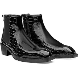 bxxy Men's 5-6 Cm Block Heel Height Increasing Faux Leather Material, Casual Formal Chelsea Boot And Outdoor Dress Boot-picture-28