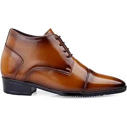 bxxy Men's 9 CM Hidden Height Increasing Faux Leather Material, Stylish Casual Formal Laceup Derby Boot.-picture-30