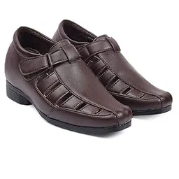 bxxy Men's All New 3 Inches Hidden Height Increasing Faux Leather Formal Elevator Roman Sandal-picture-28